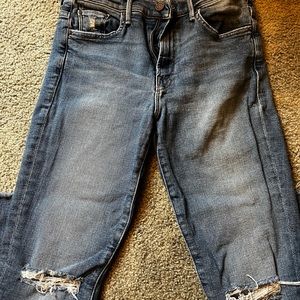 MOTHER Blue Distressed Jeans